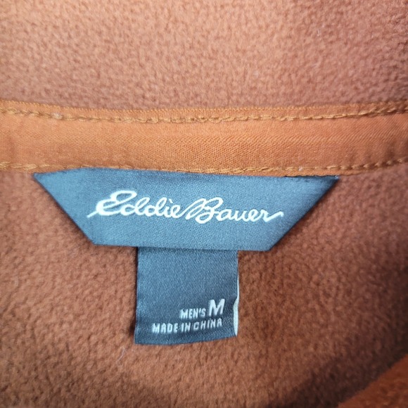 Eddie Bauer Chilali Sherpa Faux Shearling Jacket Men's M Beige Tan Full Zip Hike - Picture 4 of 10